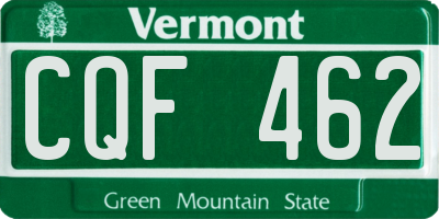 VT license plate CQF462