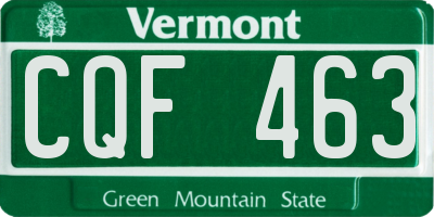 VT license plate CQF463