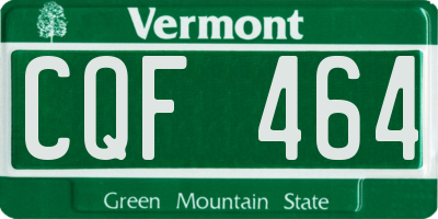 VT license plate CQF464
