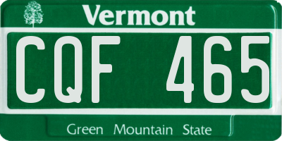 VT license plate CQF465