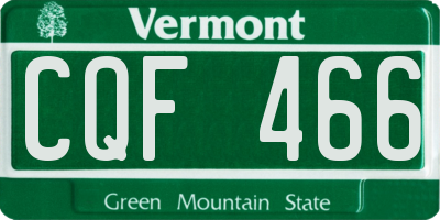 VT license plate CQF466