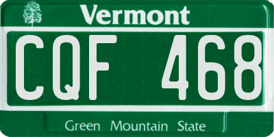 VT license plate CQF468
