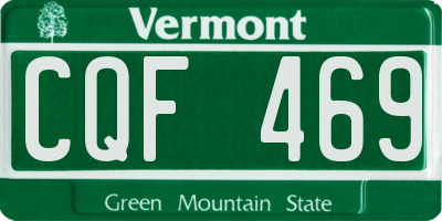 VT license plate CQF469