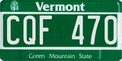 VT license plate CQF470