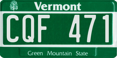 VT license plate CQF471