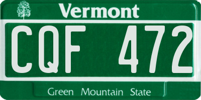 VT license plate CQF472