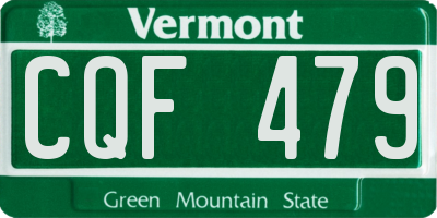 VT license plate CQF479