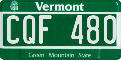 VT license plate CQF480