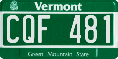 VT license plate CQF481