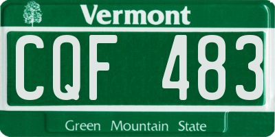 VT license plate CQF483
