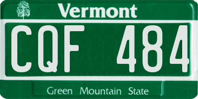 VT license plate CQF484