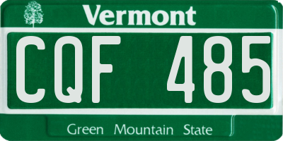 VT license plate CQF485
