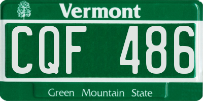 VT license plate CQF486