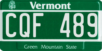 VT license plate CQF489