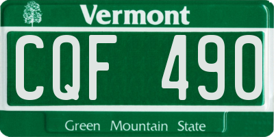VT license plate CQF490