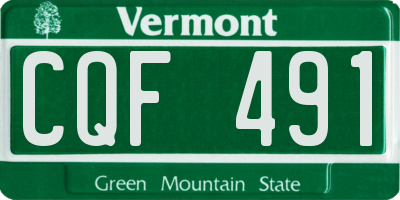 VT license plate CQF491