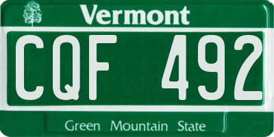 VT license plate CQF492