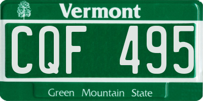 VT license plate CQF495