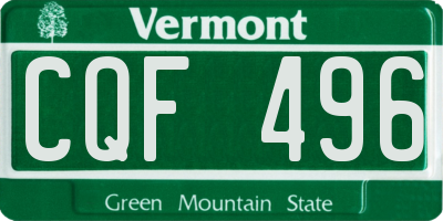 VT license plate CQF496
