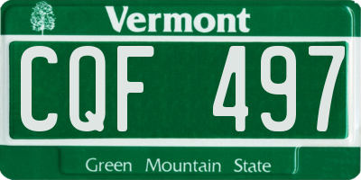 VT license plate CQF497
