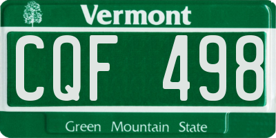 VT license plate CQF498