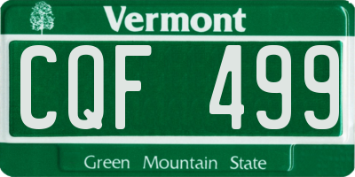 VT license plate CQF499