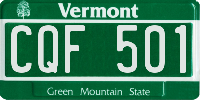 VT license plate CQF501