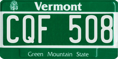 VT license plate CQF508