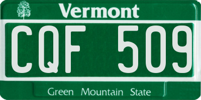 VT license plate CQF509