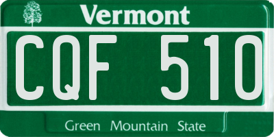VT license plate CQF510