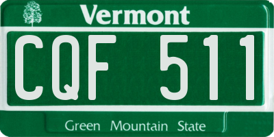 VT license plate CQF511