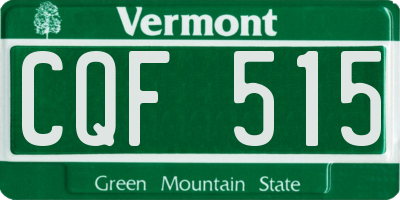 VT license plate CQF515