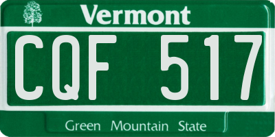 VT license plate CQF517