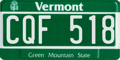 VT license plate CQF518