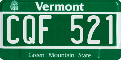 VT license plate CQF521