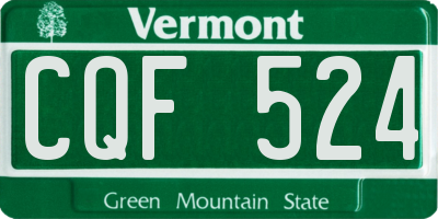 VT license plate CQF524