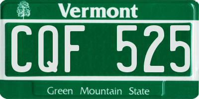 VT license plate CQF525