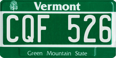 VT license plate CQF526