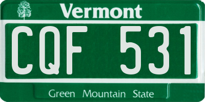 VT license plate CQF531