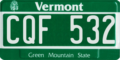 VT license plate CQF532