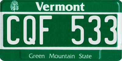 VT license plate CQF533