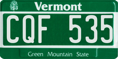VT license plate CQF535
