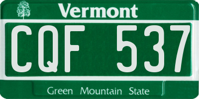 VT license plate CQF537