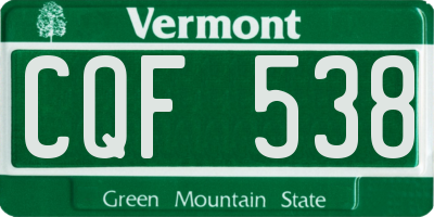 VT license plate CQF538