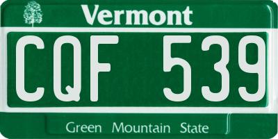 VT license plate CQF539