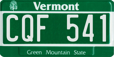 VT license plate CQF541