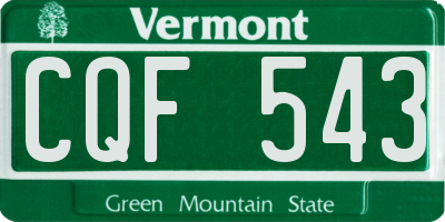 VT license plate CQF543