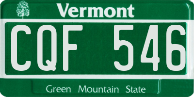 VT license plate CQF546