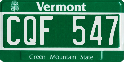 VT license plate CQF547