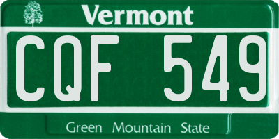 VT license plate CQF549